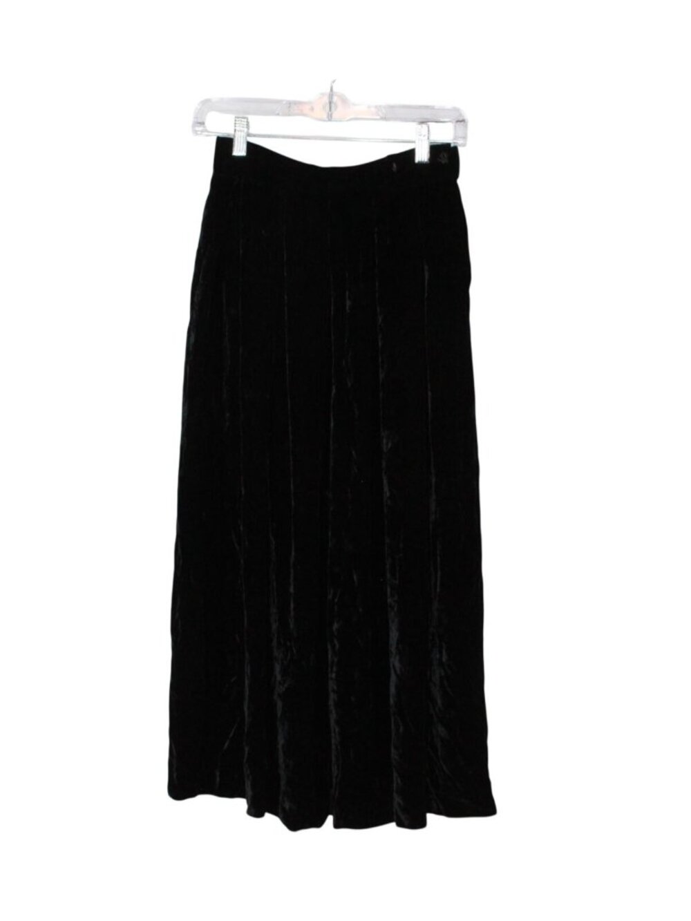 Vintage Evan Picone Women's Black Skirt Long A Line Velvet Side Zip Size XS 2-4